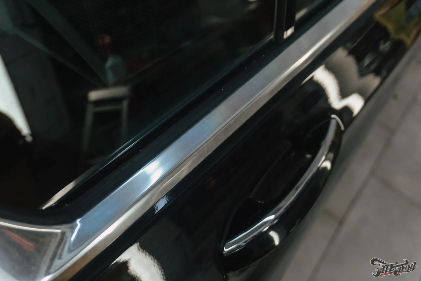 Очистка и защита хрома от реагентов на BMW 7